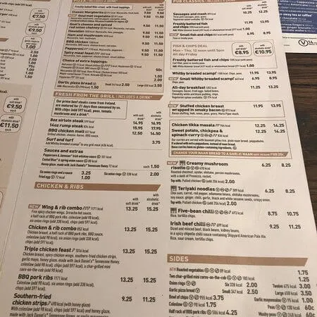 weatherspoon menu