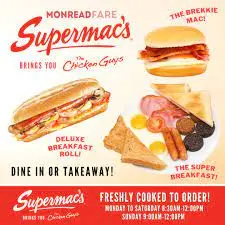 Supermacs breakfast menu