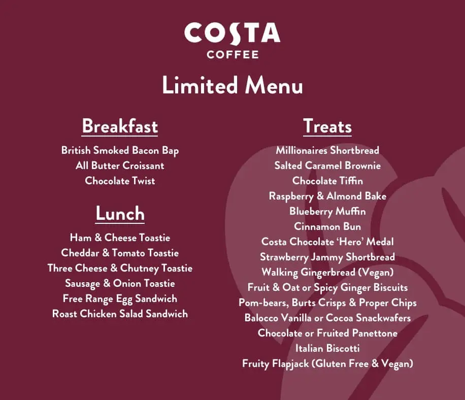 Costa Menu Prices 2024 in Ireland (Updated June)